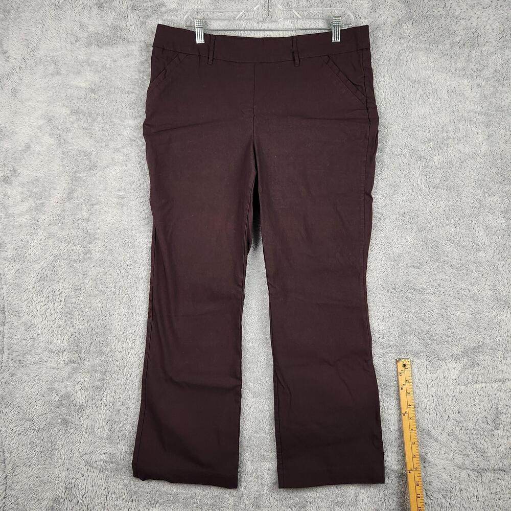 Rekucci Dress Pants Womens 14WP Purple Ponte Pull On Straight Leg Stretch Work
